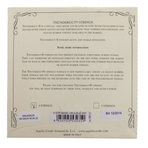 AQUILA Juego Cuerdas Ukelele Bajo y Ashbory Bass 68-U