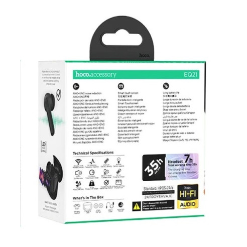 HOCO EQ21 Auriculares inalámbricos negros