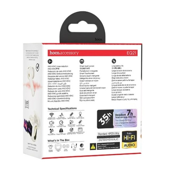 HOCO EQ21 Auriculares inalámbricos blancos