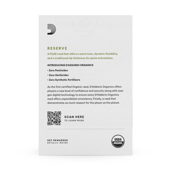 comprar Cañas Saxo soprano D'Addario Organic Reserve dureza 2, caja de 10 cañas orgánicas limadas. comprar Cañas Saxo soprano D'Addario Organic Reserve dureza 2, caja de 10 cañas orgánicas limadas.