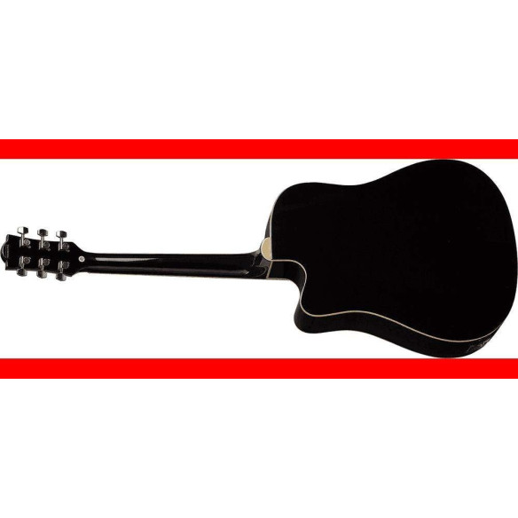 Guitarra electroacústica EKO Ranger 6 EQ con cutaway acabado negro brillante