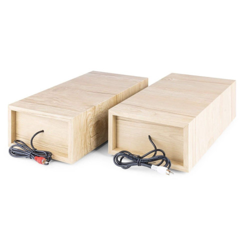 FENTON RP165L Plato giradiscos con amplificación y Bluetooth, 2 altavoces de 50 Watts. Madera Clara.