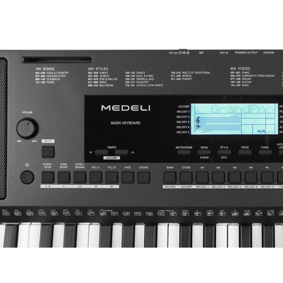 MEDELI M361 Teclado domestico 61 teclas con sensibilidad, 653 sonidos,240 estilos, MEDELI M361 Teclado domestico 61 teclas con sensibilidad, 653 sonidos,240 estilos,