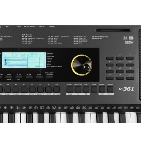 MEDELI M361 Teclado domestico 61 teclas con sensibilidad, 653 sonidos,240 estilos,