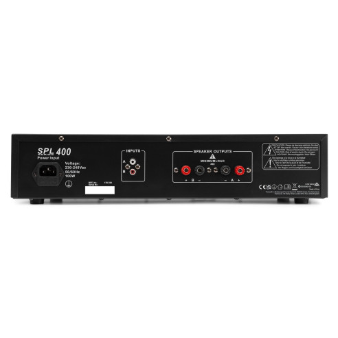 Skytec SPL400 amplificador 2x 200W Negro