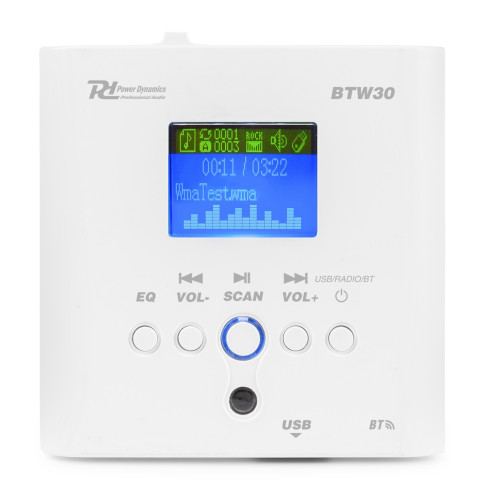 Power Dynamics BTW30 Amplificador de audio para empotrar en pared 2 x15W BT
