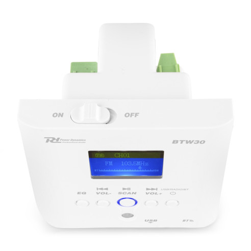Power Dynamics BTW30 Amplificador de audio para empotrar en pared 2 x15W BT