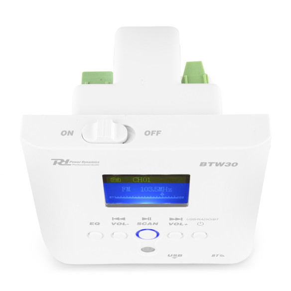 Power Dynamics BTW30 Amplificador de audio para empotrar en pared 2 x15W BT