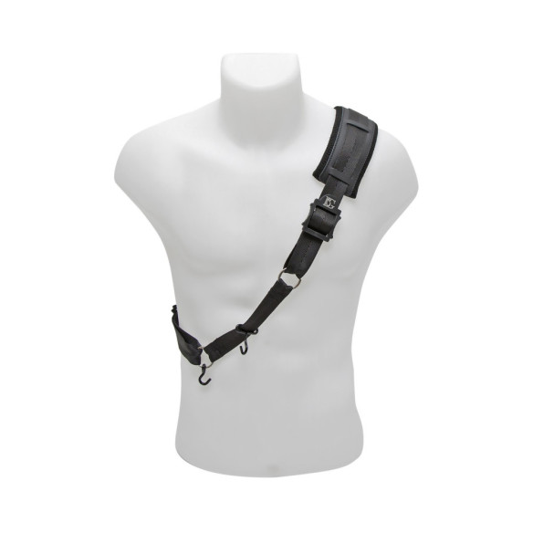 Cordón Fagot BG B02 tipo bandolera, en nylon, acolchado, con hombrera y 2 ganchos metálicos.