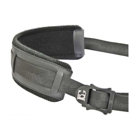 Cordón Fagot BG B02 tipo bandolera, en nylon, acolchado, con hombrera y 2 ganchos metálicos.