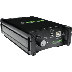 Caja de inyección Activa Estéreo Mackie MDB-USB para balancear cualquier señal de audio que provenga de tu ordenador.
