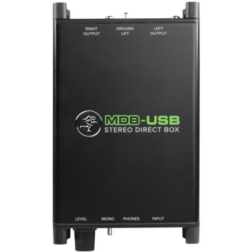 Caja de inyección Activa Estéreo Mackie MDB-USB para balancear cualquier señal de audio que provenga de tu ordenador.