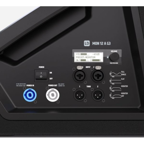 MON 12 A G3 Monitor escenario amplificado, Negro
