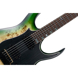 Mooer GTRS M810 GREEN BURST Guitarra electrica con usb/midi integrado 2