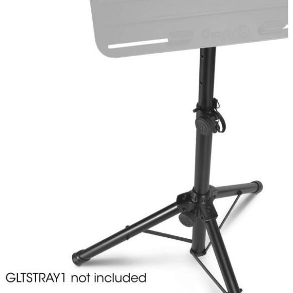 Soporte corto para altavoz Gravity SP 5111 b, de 35 mm diámetro,y fabricado en aluminio de color negro.