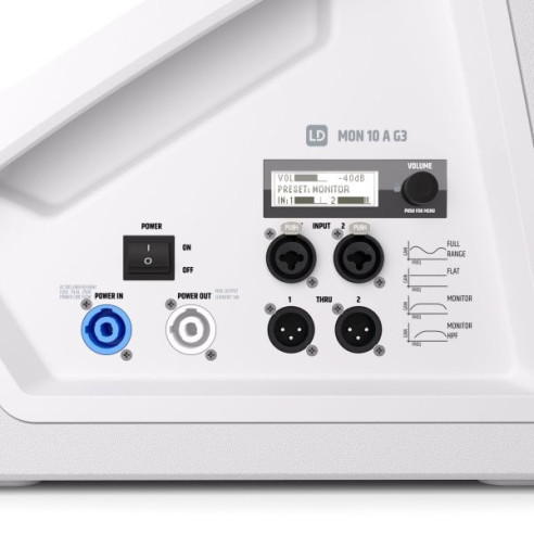MON 10 A G3 W Monitor escenario amplificado, Blanco