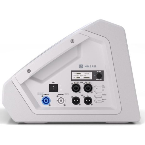 MON 8 A G3 W Monitor escenario amplificado, Blanco