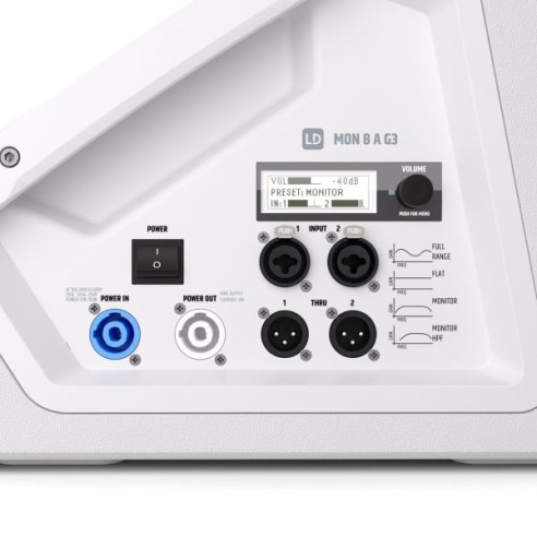 MON 8 A G3 W Monitor escenario amplificado, Blanco