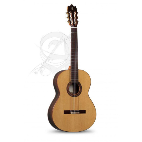 Guitarra clásica Alhambra Iberia Ziricote con tapa maciza de cedro, cuerpo de ziricote y diapasón de palosanto.