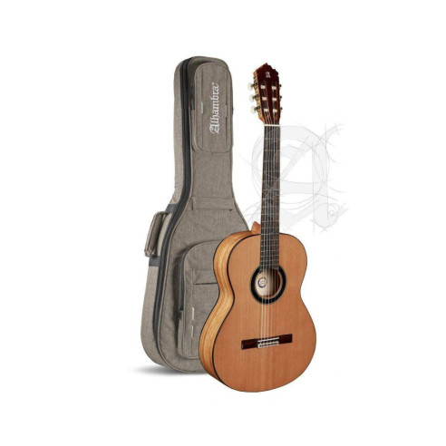 comprar Guitarra Clásica Alhambra 6 OLIVO de la serie Conservatorio con tapa de cedro macizo y aros y fondo de Olivo.
