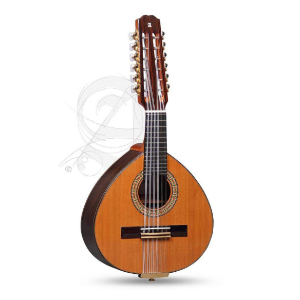 Bandurria Alhambra B-4P un instrumento tradicional con tapa de Cedro macizo y aros y fondo de Palosanto de India.