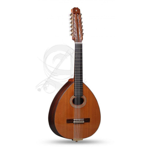 comprar Laúd Alhambra L-4P, un laud tradicional con tapa de Cedro macizo y aros y fondo de Palosanto de India.
