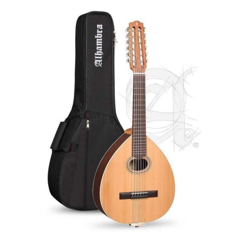 Laúd Alhambra L-2 C OP, un instrumento tradicional con tapa de Cedro macizo y aros y fondo de Sapelli.