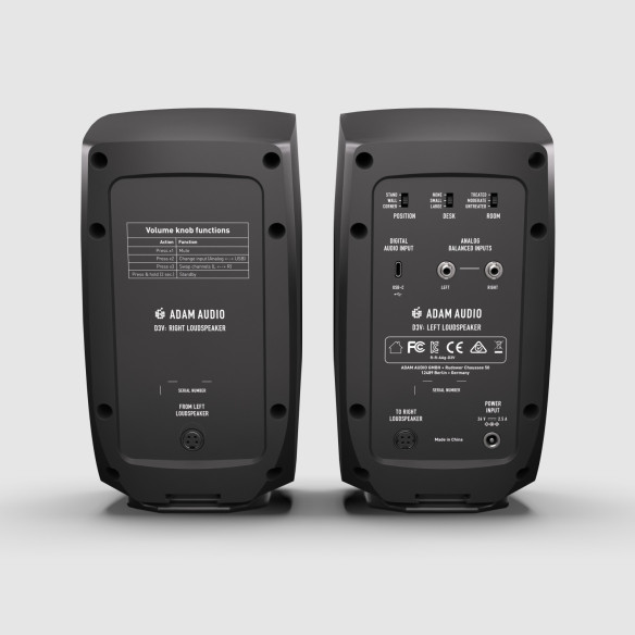 Adam Audio D3V BLACK Pareja Monitores de estudio activos negros