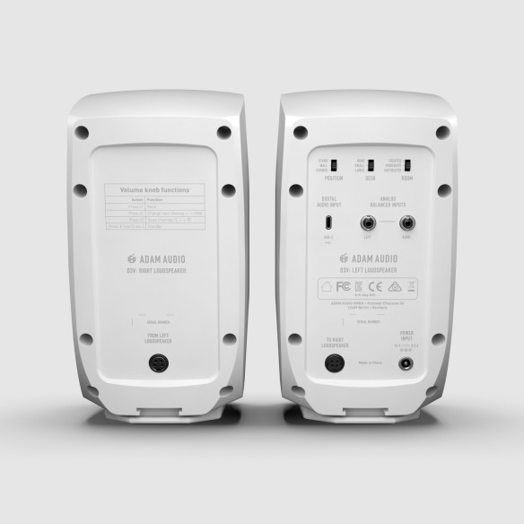 Adam Audio D3V WHITE Pareja Monitores de estudio activos blancos