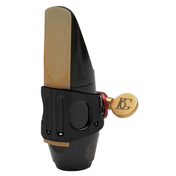 BG LDSB Abrazadera Saxo Soprano Dúo Lacada Negro