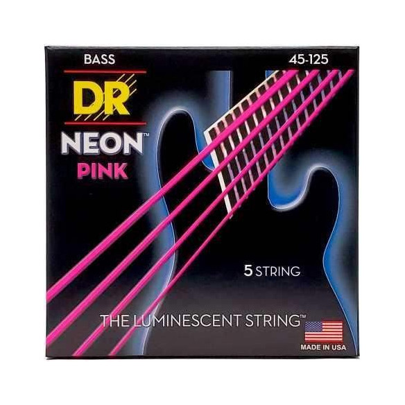 comprar Juego de 5 cuerdas luminescentes para Bajo eléctrico DR NPB-45 Neón Green Calibre 45-65-85-105-125.