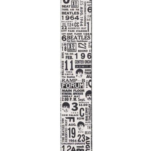 D'Addario BEATLES Gira EE. UU. 1964 Tickets Correa guitarra y bajo
