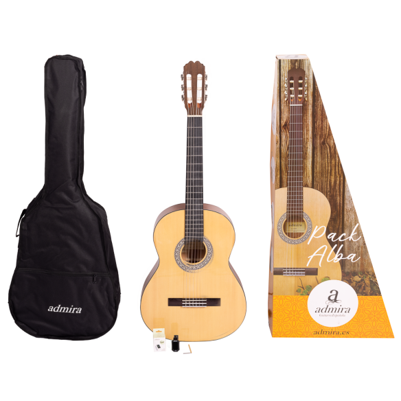 Admira ALBA Pack 3/4 Cadete Pack Guitarra Clásica con funda