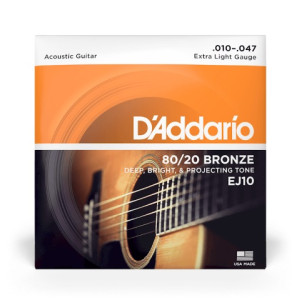 D' Addario EJ10 Juego Cuerdas Guitarra Acústica 10-47