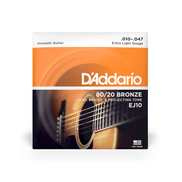 D' Addario EJ10 Juego Cuerdas Guitarra Acústica 10-47 D' Addario EJ10 Juego Cuerdas Guitarra Acústica 10-47