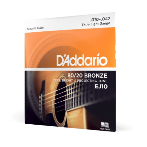 D' Addario EJ10 Juego Cuerdas Guitarra Acústica 10-47
