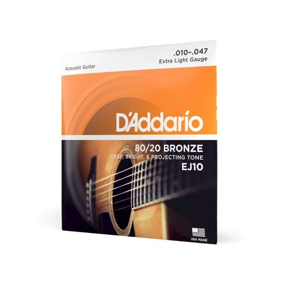 D' Addario EJ10 Juego Cuerdas Guitarra Acústica 10-47 D' Addario EJ10 Juego Cuerdas Guitarra Acústica 10-47