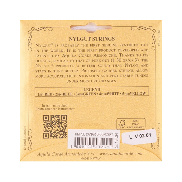 Aquila 13CH Juego Cuerdas Timple Canario Concierto