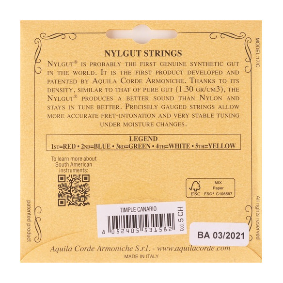 Aquila 5CH Juego Cuerdas Timple Canario Soprano Aquila 5CH Juego Cuerdas Timple Canario Soprano