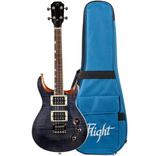 Flight Ukelele Tenor Vanguard Rock Series Transparent Black