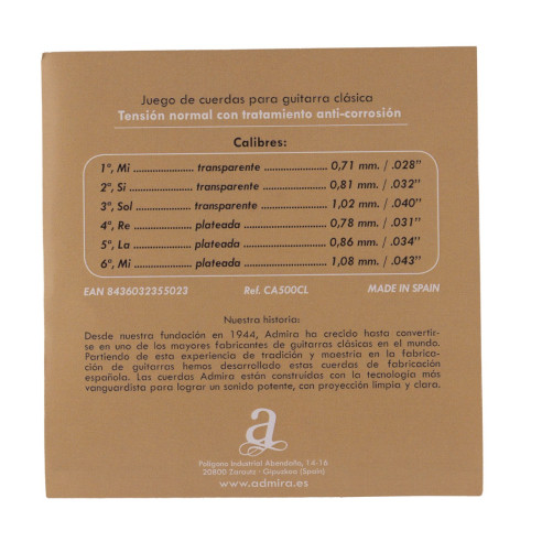 Admira CA500CL Juego Cuerdas Guitarra Clásica