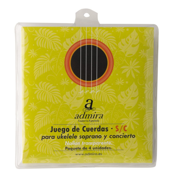 Juego de cuerdas para Ukelele Soprano y Concierto Admira CA500UKSC Nailon trasnparente.