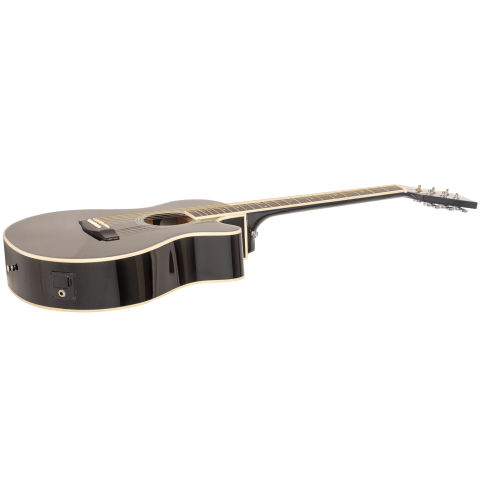 Admira Indiana Guitarra Acústica Mini Jumbo Negro Brillo
