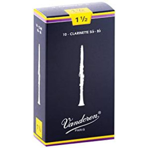 Vandoren Caja de 10 cañas Clarinete Tradicional nº1 1/2