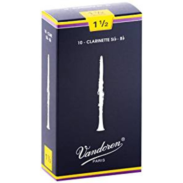 Vandoren Caja de 10 cañas Clarinete Tradicional nº1 1/2 Vandoren Caja de 10 cañas Clarinete Tradicional nº1 1/2