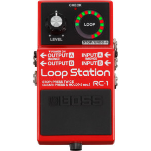 Pedal Looper Boss RC-1 con 12 minutos de grabación estéreo y un indicador Loop de 24 segmentos.