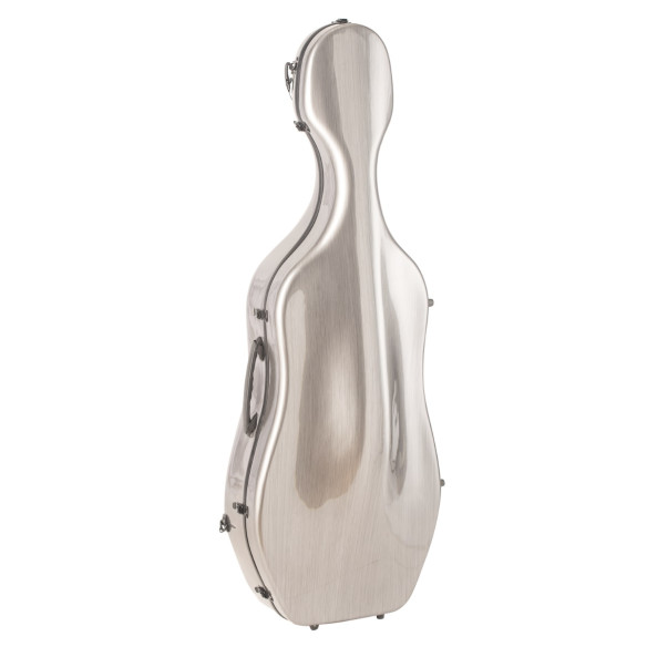 Amadeus ECGR Estuche Cello 4/4 de Fibra de Vidrio Gris Plata