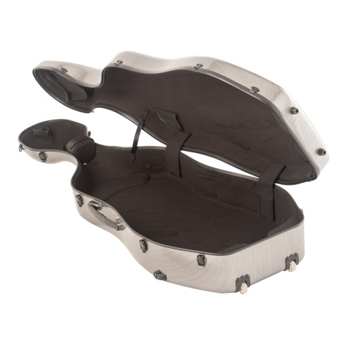 Amadeus ECGR Estuche Cello 4/4 de Fibra de Vidrio Gris Plata