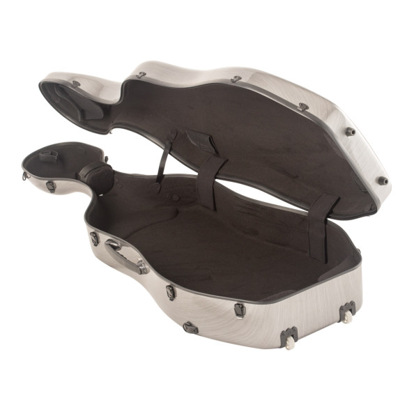 Amadeus ECGR Estuche Cello 4/4 de Fibra de Vidrio Gris Plata