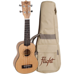 Flight DUS-320 Ukelele Soprano Designer Zebrano